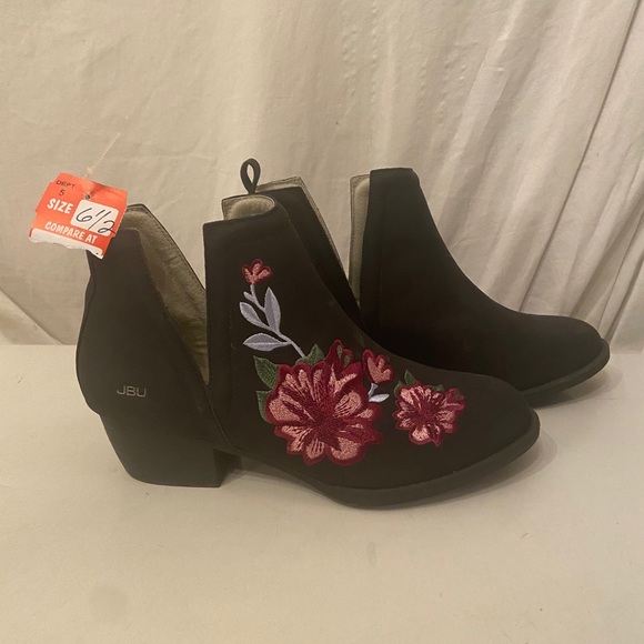Jambu Shoes - JBU memory foam ankle boots black & floral 6.5